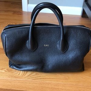 Mark and Graham Black leather tote bag